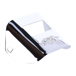 73-up taillight visor. Embossed Eagle. Chrome 73-23 H-D with conventional center mounted taillight