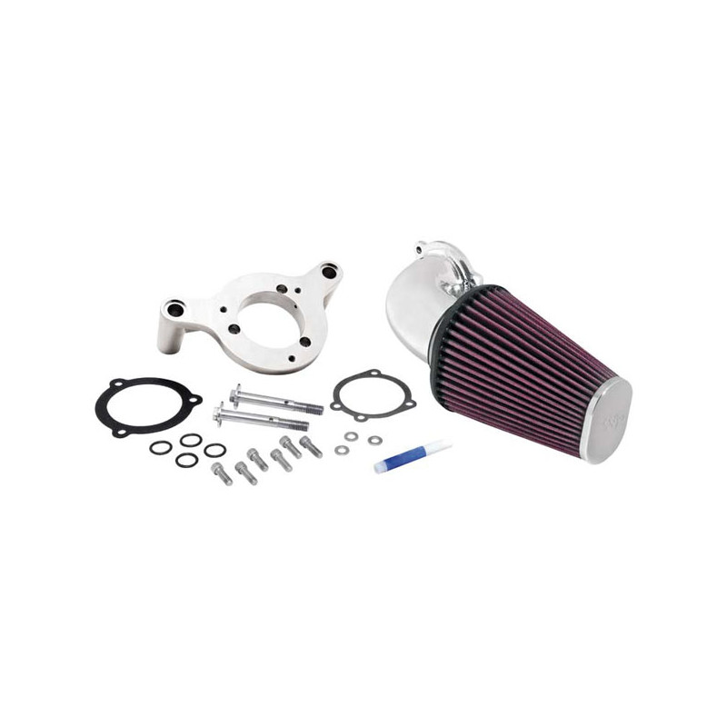K&N, AirCharger performance air cleaner kit. Polished 01-15 Softail 04-17 Dyna (excl. 2017 FXDLS) 02-07 FLT/Touring (NU)