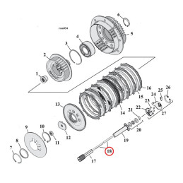 Pushrod clutch, center 90-06 B.T. (excl. 2006 6-speed Dyna) (NU)