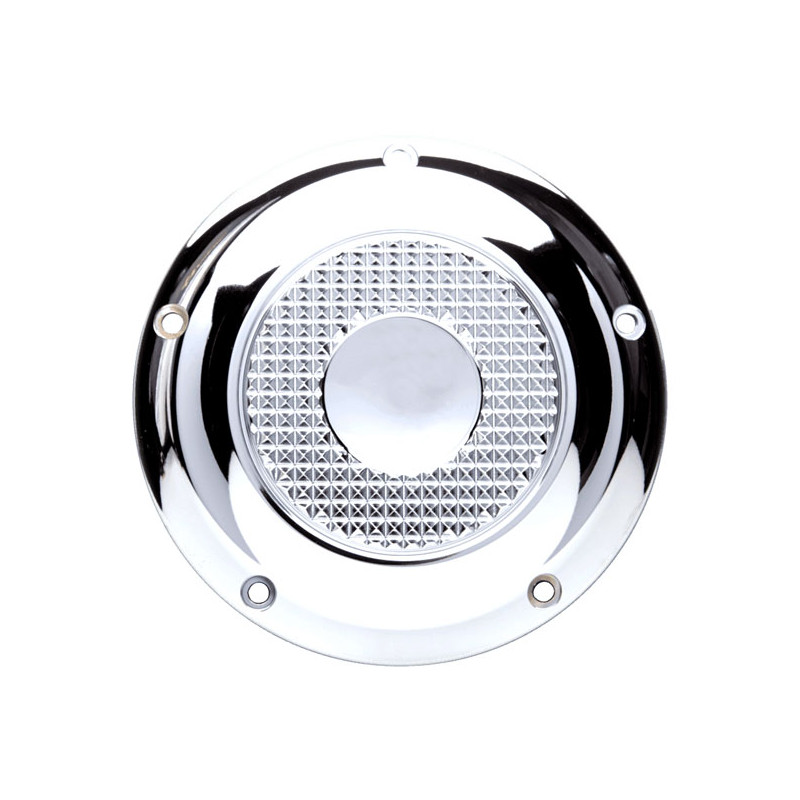 Vitys Design, Diamond derby cover. Chrome 99-17 Dyna 99-18 Softail (excl. 2018 FLSB) 99-15 Touring Trike (excl. 2015 FLHTCUL FLH