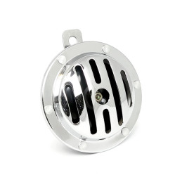 Slotted custom round horn. 100 mm. Chrome 