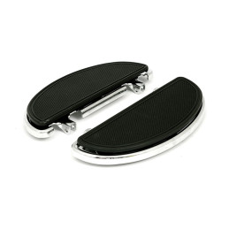 Oval early style floorboards. With dampers. Chrome 86-17(NU)FL Softail 12-16(NU)Dyna FLD Switchback 83-24 FLT/Touring 09-24 Trik