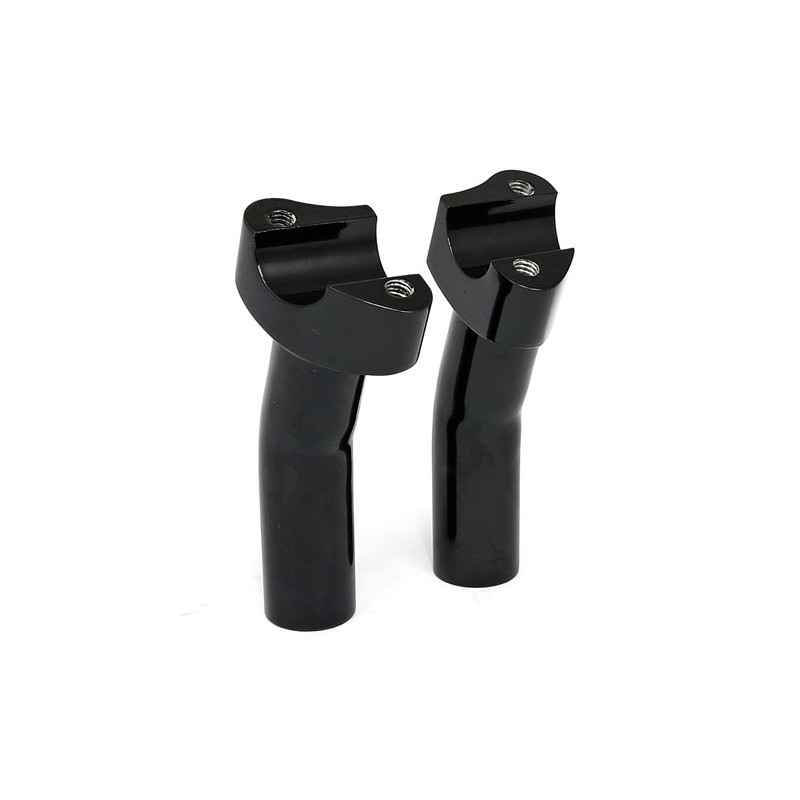 Podniesione kierownice z aluminium kute, wycofane, 4-1/2" podniesienie. Czarne