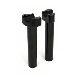 Forged aluminum risers straight, 6-1/2" rise. Black 