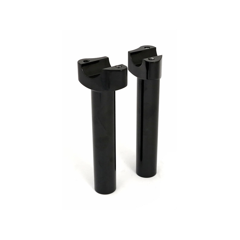 Forged aluminum risers straight, 6-1/2" rise. Black 