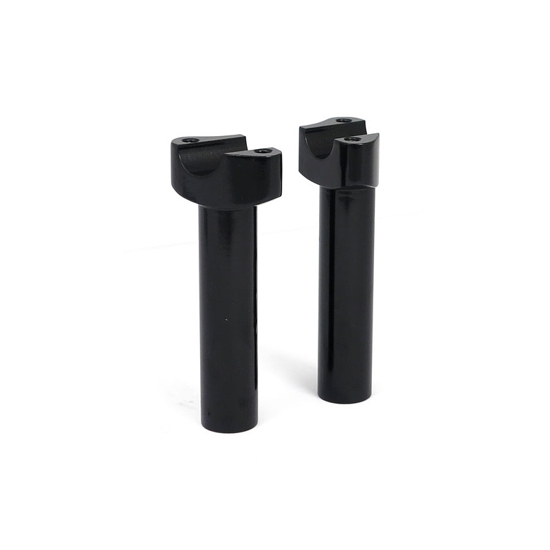 Forged aluminum risers straight, 5-1/2" rise. Black 