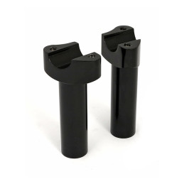 Forged aluminum risers straight, 4-1/2" rise. Black 