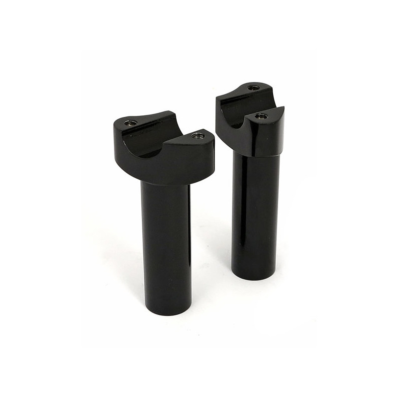 Forged aluminum risers straight, 4-1/2" rise. Black 