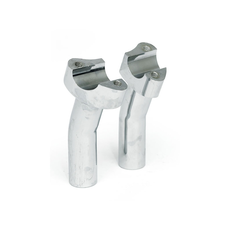 Forged aluminum risers pullback, 4-1/2" rise. Chrome 