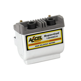 Accel, HEI Super coil chrome, 12V / 4.7 ohm 65-99 B.T. with points ignition (excl. Twin Cam & other single fire models) in custo