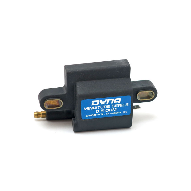 Dynatek, Dyna Miniature coil. Single tower, 12V, 0.5 ohm 99-17 Twin Cam models in custom applications. (0.5 Ohm carbureted or fu