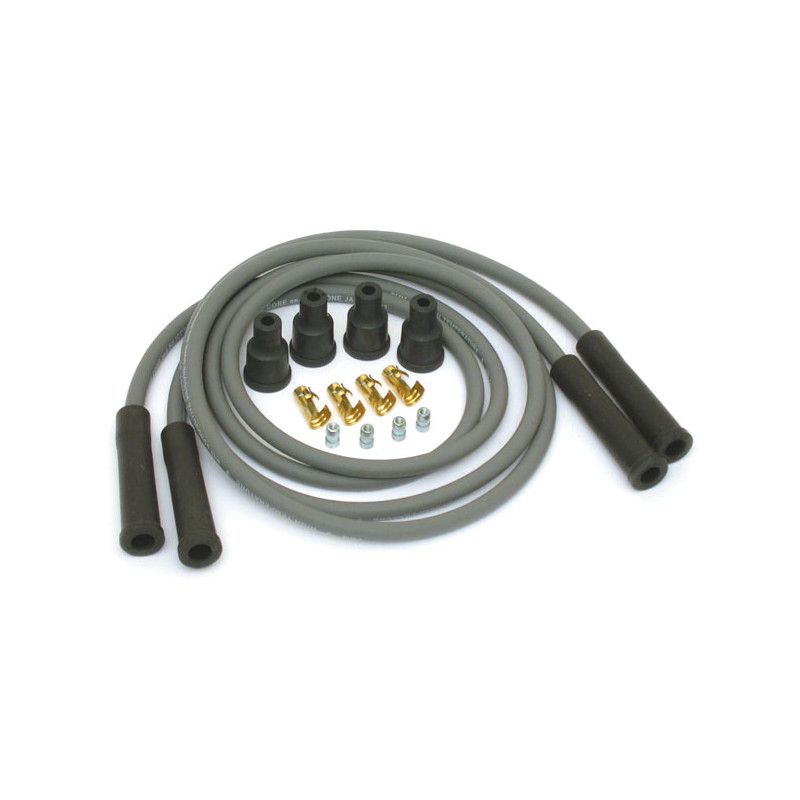 Dynatek, univ. 7mm spark plug wire set. Gray Universal for pre-1999 style coil