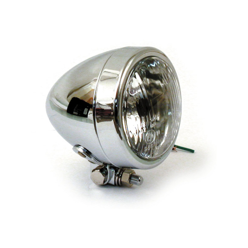 Reflektor 4" H4. Gładki. Chrom.