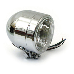 Single 4" H4 headlamp. Chrome 