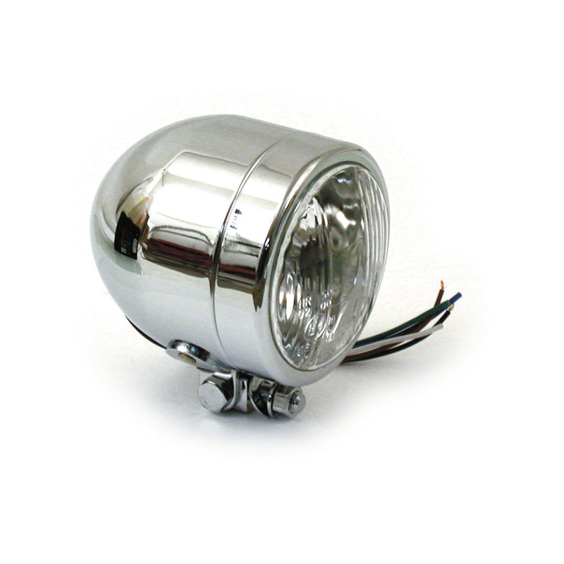 Single 4" H4 headlamp. Chrome 