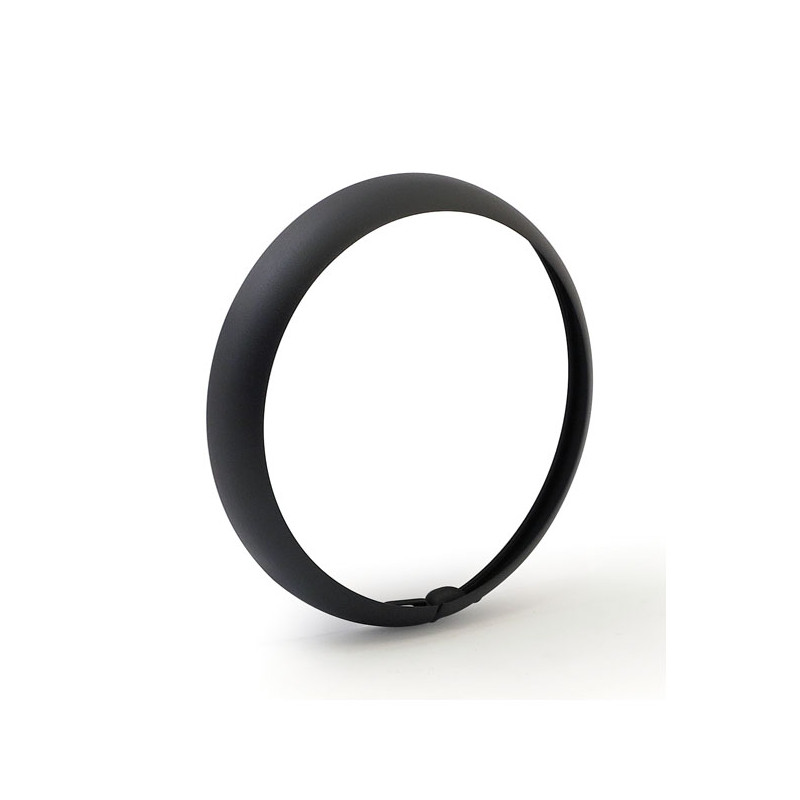 Outer trim ring, 7" Hydra headlamp. Black wrinkle 49-59 FL FLH Hydra Glide (NU)