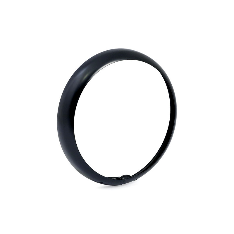 Outer trim ring, 7" Hydra headlamp. Satin black 49-59 FL FLH Hydra Glide (NU)