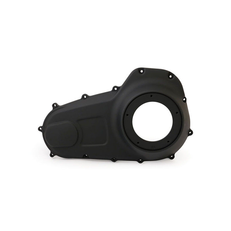 Outer primary cover, narrow profile. Black OEM replacement: 2016 Touring Trike 2015 FLHTCUL FLHTK (NU) Custom for: 07-15 Touring