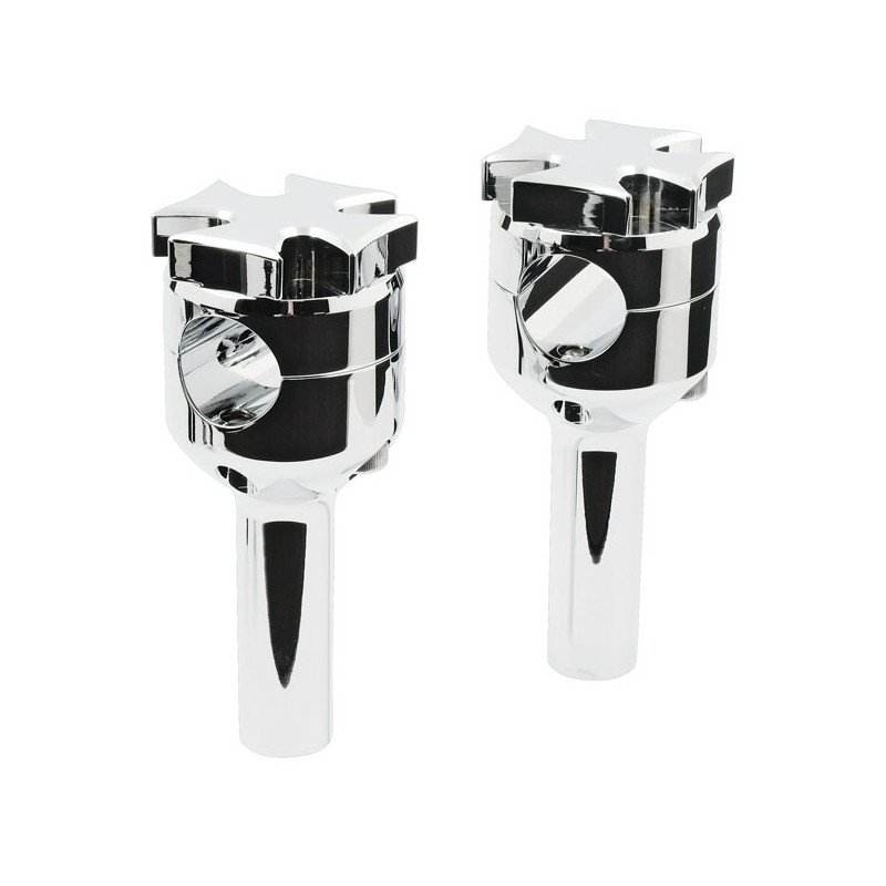 FLAT MALTESE RISER, 4" CHROME 73-02 B.T. TC/B XL (EXCL. FLT)