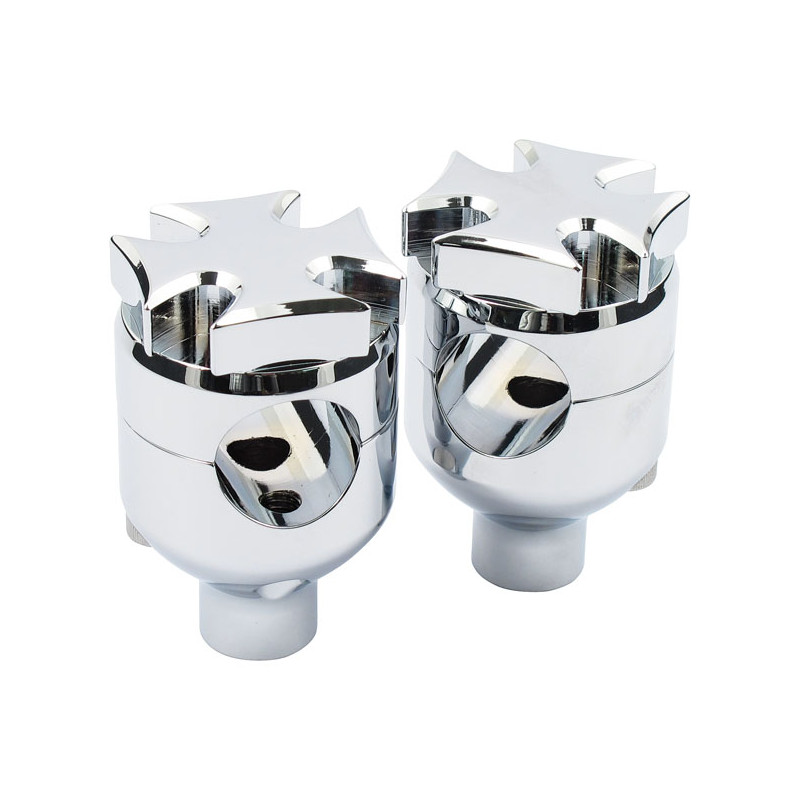 FLAT MALTESE RISER, 2" CHROME 73-02 B.T. TC/B XL (EXCL. FLT)