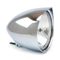 Smoothie 7" headlamp with peak visor. Chrome 