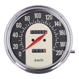 FL speedometer, 62-67 electra face, black/gold. 1:1 KMH 