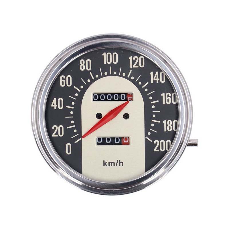 FL speedometer, 62-67 electra face, black/gold. 1:1 KMH 