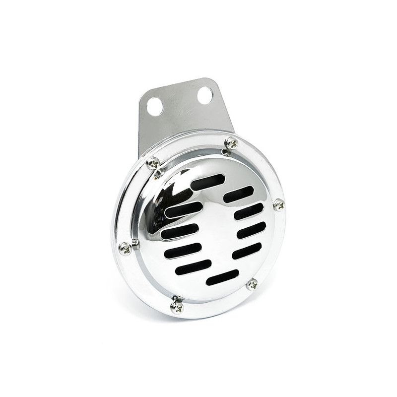 4-calowy niestandardowy klakson. 12-voltowy. Poziome otwory. Chrom