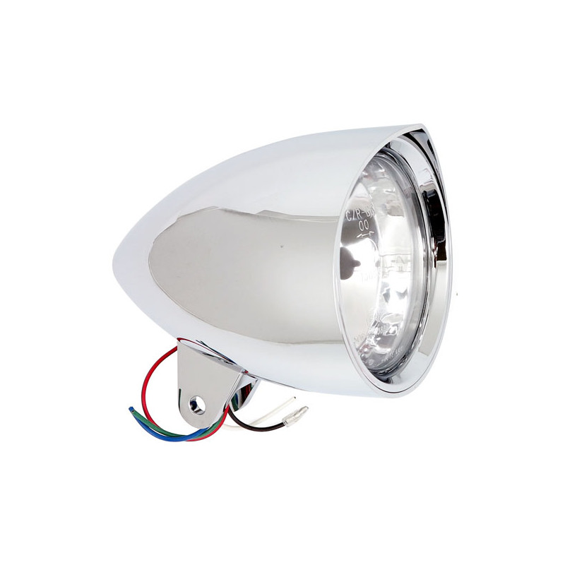 Smoothie 4-1/2" headlamp with peak visor. Chrome 