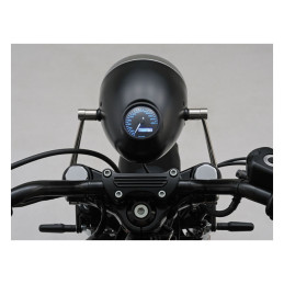 Daytona, Vintage 5-3/4" headlamp. Black with chrome ring 