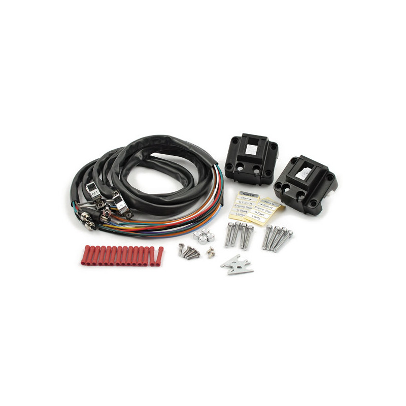 Handlebar switch housing kit. Black/Chrome 73-81 XL 72-81 FL 73-81 FX (NU)