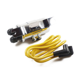 Zestaw własnoręcznie wykonanych cewek zapłonowych, 6V. Chromowany system zapłonu w stylu punktowym do zastosowań własnych.