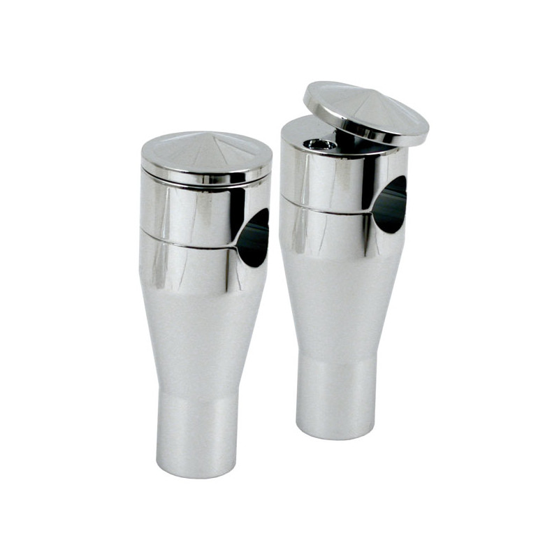 Twist-top Panhead style risers. Chrome, 4" rise 73-02 B.T. TC/B XL (EXCL. FLT)