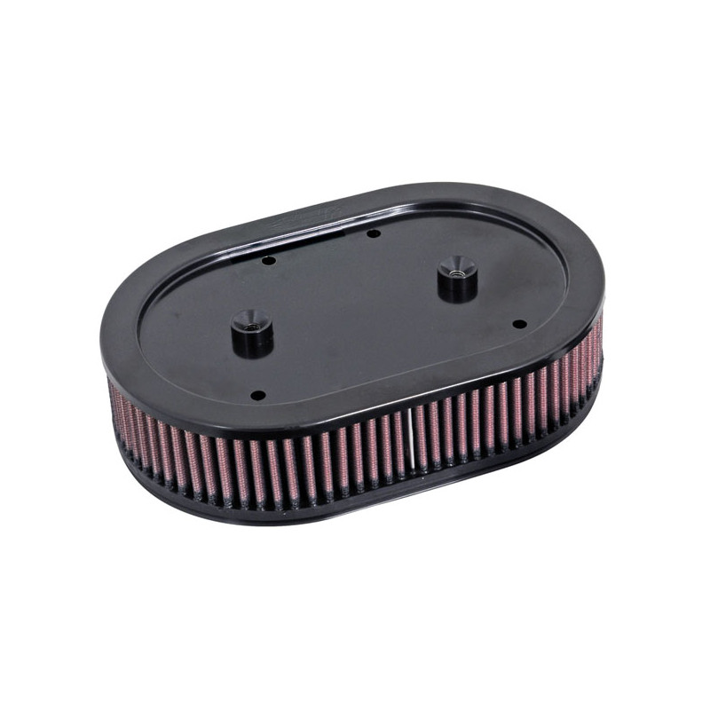 K&N, replacement air filter element 91-21 XL Sportster. For stock style oval air cleaner assembly with front air scoop with K&N 
