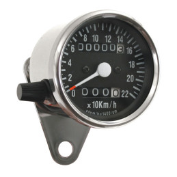 Mini speedo, 2:1 kmh. with tripmeter chrome Most models with front wheel drive Some early models with transmission drive