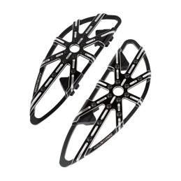 Arlen Ness, M8 Softail 10-Gauge rider floorboards. Black 18-24 FL Softail with rider floorboards