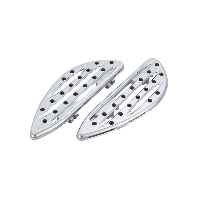 Arlen Ness, M8 Softail Deep Cut rider floorboards. Chrome 18-24 FL Softail with rider floorboards
