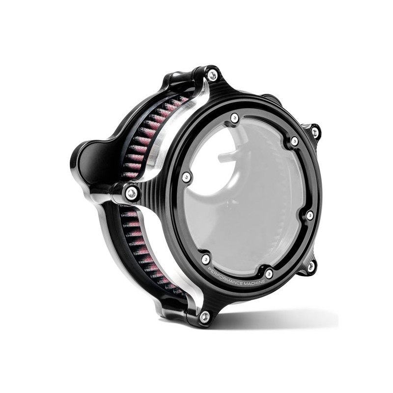 PM, Vision air cleaner kit. Black CC CV carb: 93-06 B.T. Delphi inj.: 04-17 Dyna (excl. 2017 FXDLS 01-15 Softail 02-07 FLT Touri