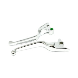 Handlebar lever kit, wide blade, Chrome Cable operated - 18-23 Softail