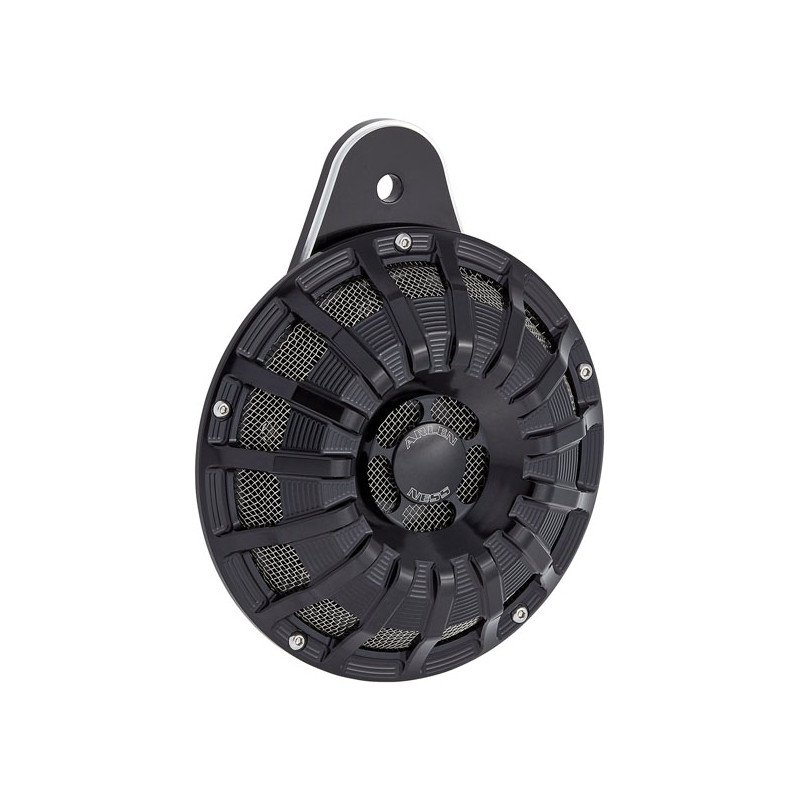 Pokrywa klaksonu Arlen Ness 15-rama. Cała czarna 91-23 do Big Twin z zainstalowanym klaksonem bocznym