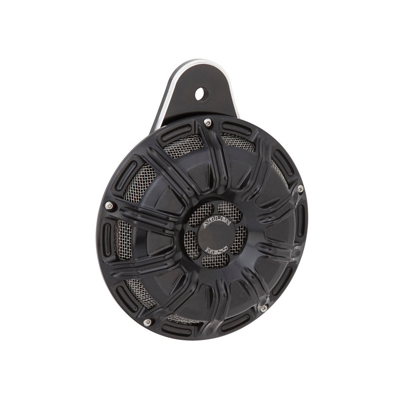 Arlen Ness, billet horn kit, 10-Gauge. All Black 91-23 Big Twin with side mounted horn