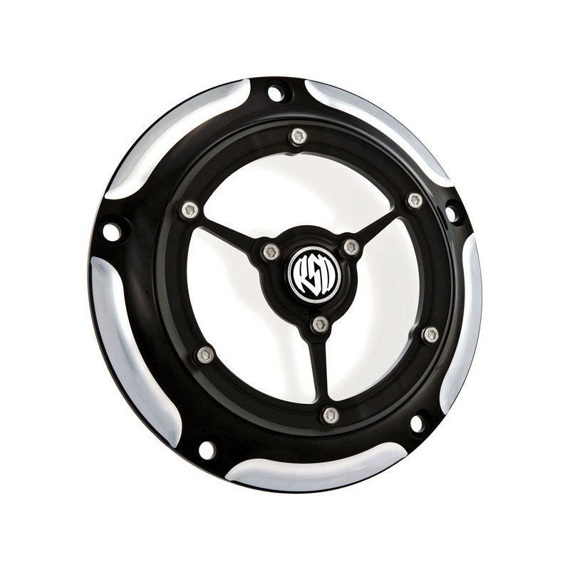 RSD, Clarity Derby cover. Black CC 99-17 Dyna 99-18 Softail (excl. 2018 FLSB) 99-15 Touring Trike (excl. 2015 FLHTCUL FLHTKL) (N