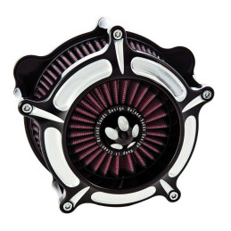 RSD, Turbine air cleaner kit. Black CC CV carb: 93-06 all B.T. Delphi inj.: 01-15 Softail 04-17 Dyna (excl. 2017 FXDLS) 02-07 FL