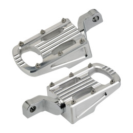 Biltwell Punisher rider footpegs polished 07-22 XL883N 1200N/NS/T/V/X/XS 11-22 XL1200C/X. (Rider)