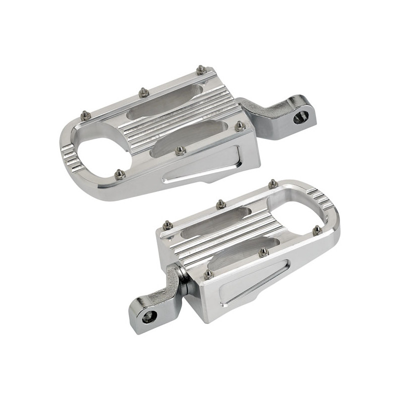 Biltwell Punisher XL rider footpegs polished 07-22 XL883N 1200N/NS/T/V/X/XS 11-22 XL1200C/X. (Rider)