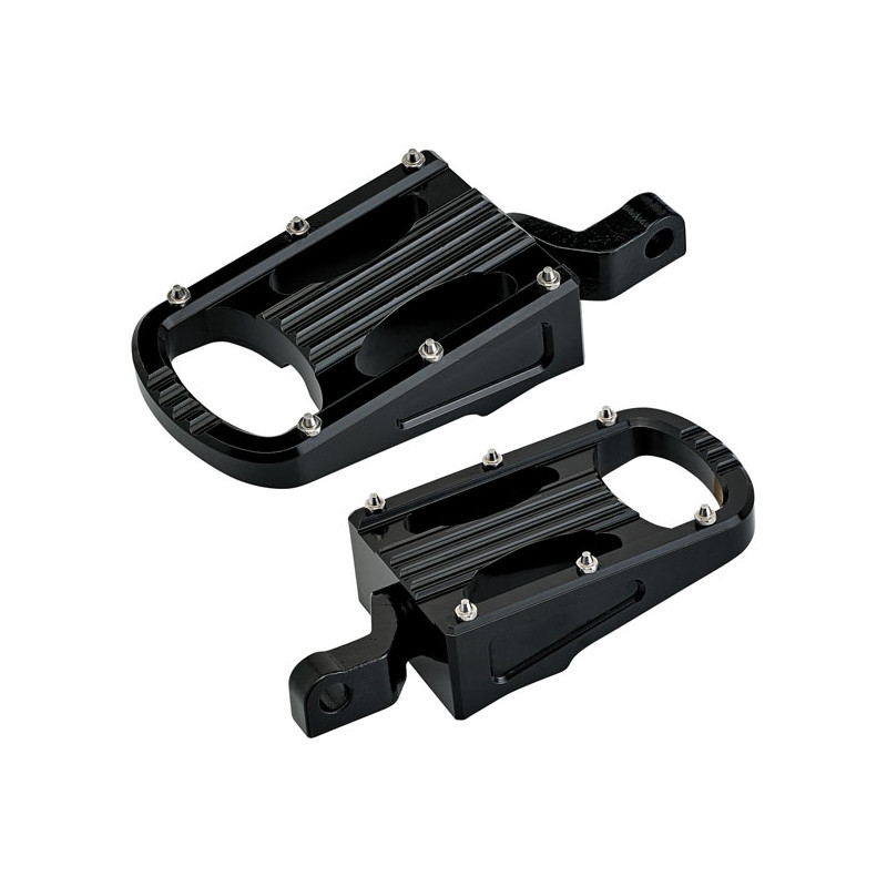 Biltwell Punisher XL rider footpegs black 07-22 XL883N 1200N/NS/T/V/X/XS 11-22 XL1200C/X. (Rider)