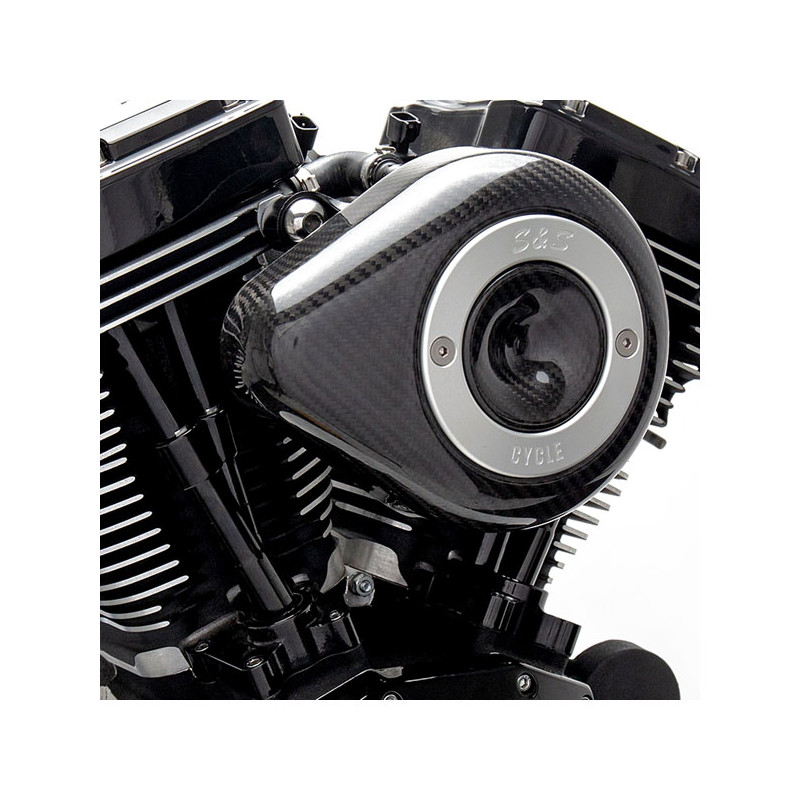 S&S Stealth, carbon teardrop air cleaner kit 00-15 Softail 99-17 Dyna (excl. 2017 FXDLS) 99-07 Touring. Bikes with CV carb & Del