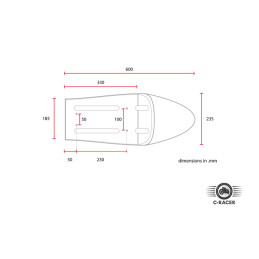 C-Racer, FC Classic solo seat. Short cowl. Black universal