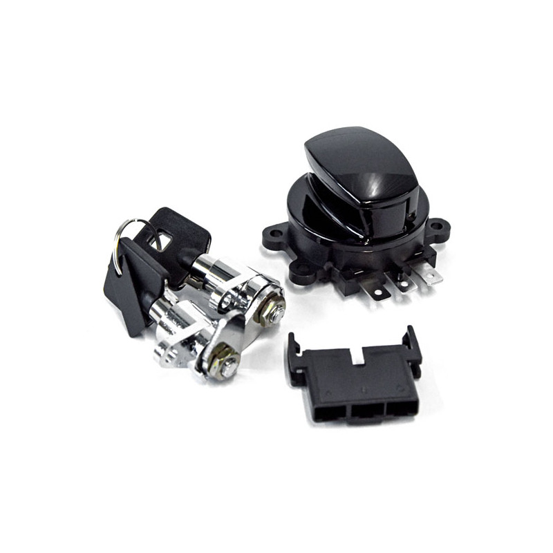 FLHR ignition switch & saddlebag lock kit. Black 98-13 FLHR with hard saddlebags (NU)