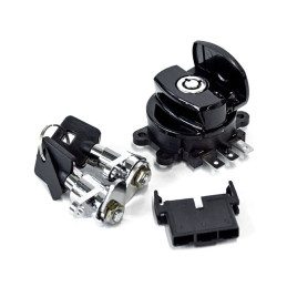 FLHR ignition switch & saddlebag lock kit. Black 98-13 FLHR with hard saddlebags (NU)